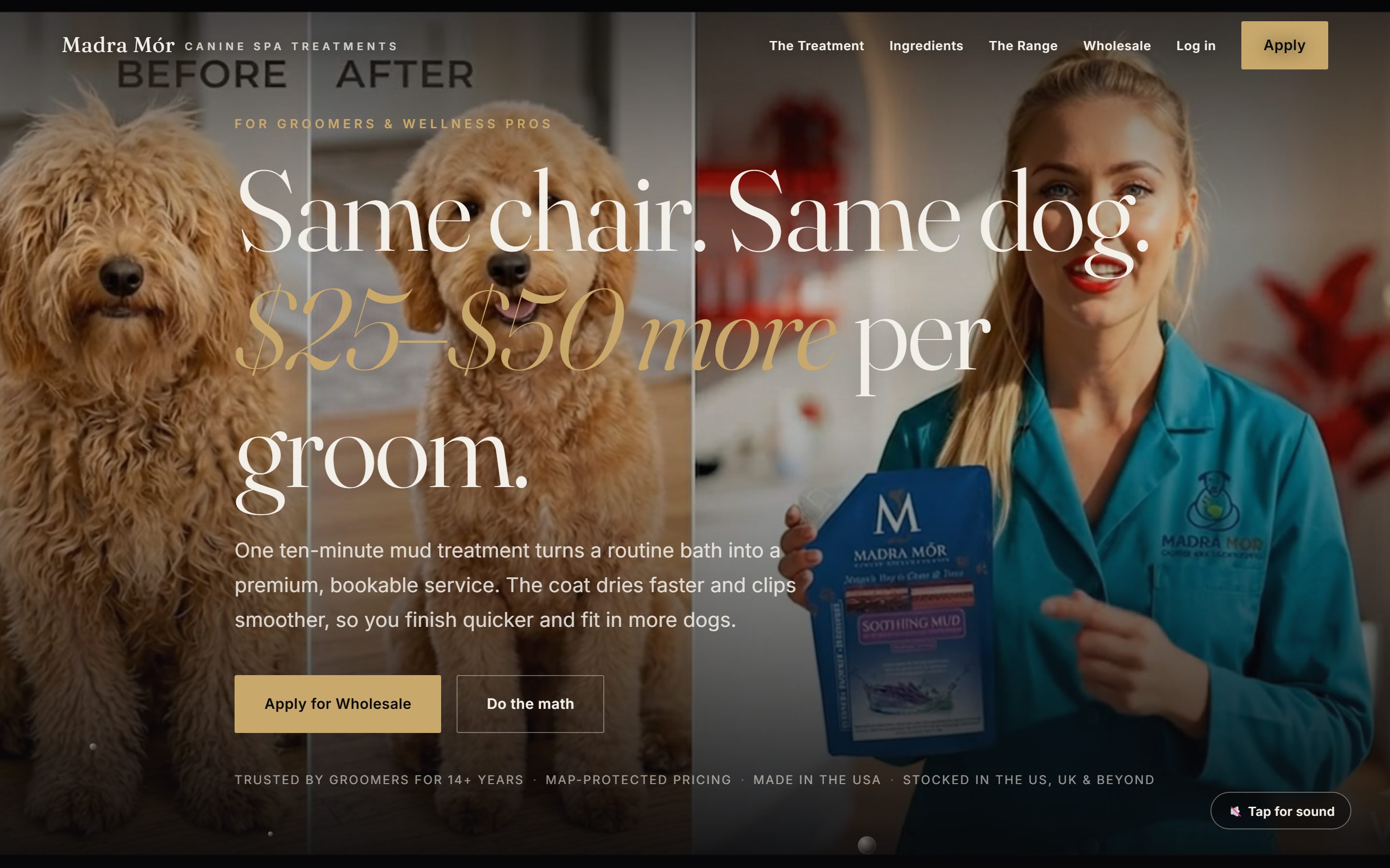 Madra Mór — wholesale dog-spa brand & site for professional groomers